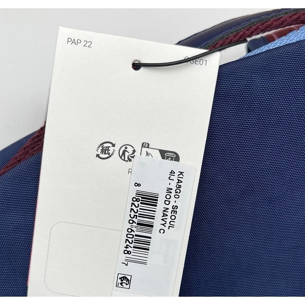 Kipling Womens Seoul Large Nylon Backpack Mod Navy Blue Pink 15